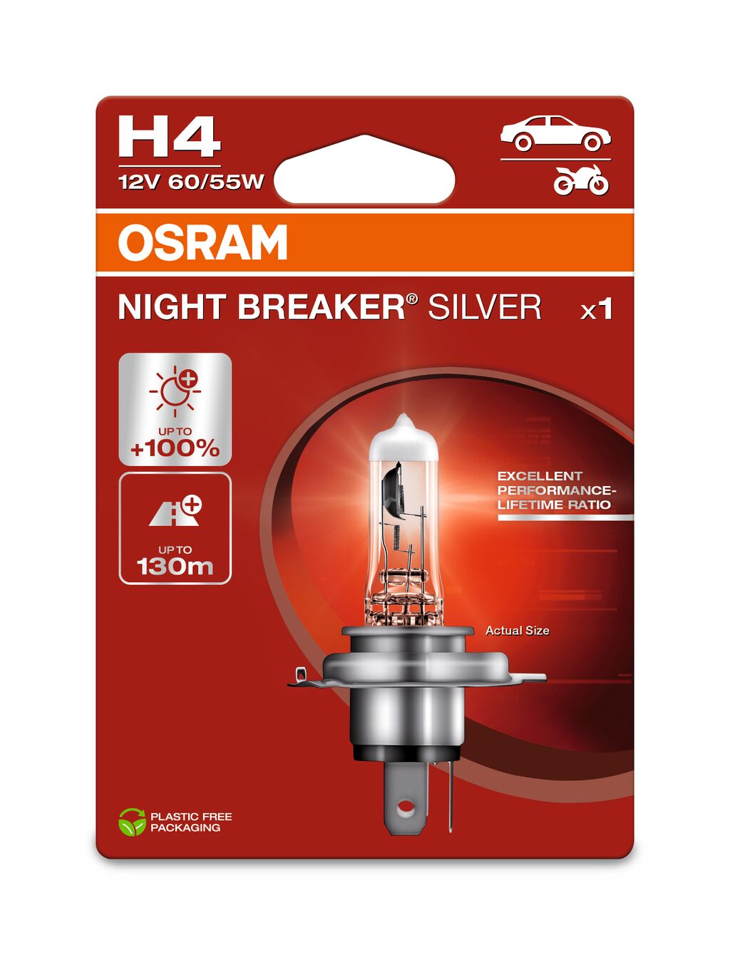 OSRAM 64193NBS-1BL NIGHT BREAKER® SILVER Glühlampe, Fernscheinwerfer